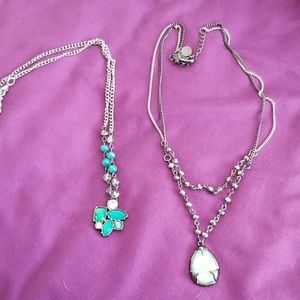 Turquoise and silver necklaces